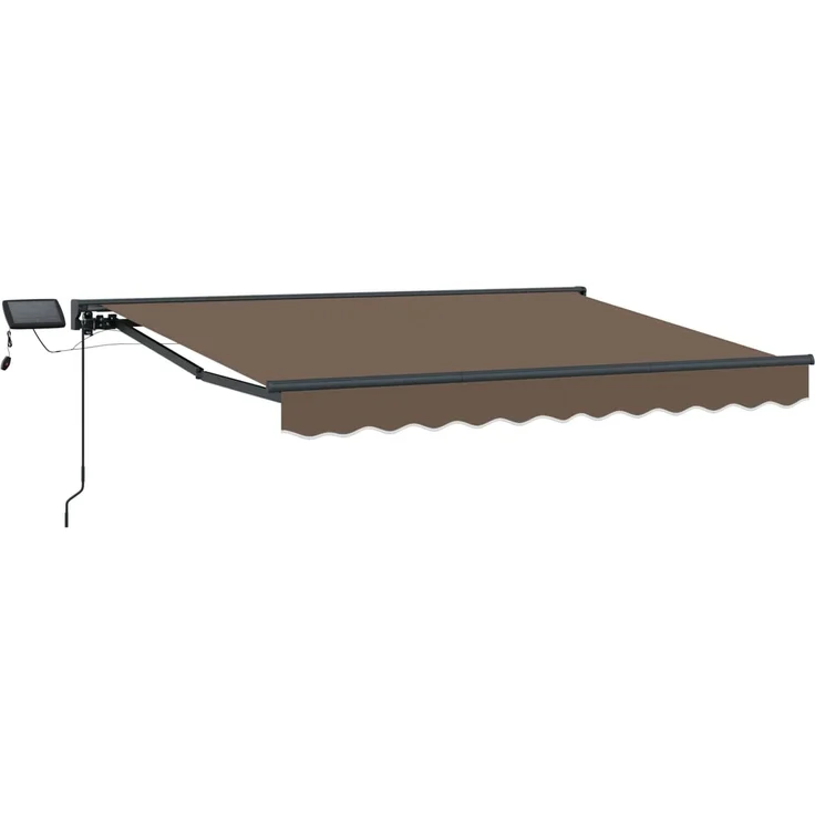 vidaXL Manueller Markisenrahmen mit LEDs, Taupe, 4,5 × 3 m – Bild 2