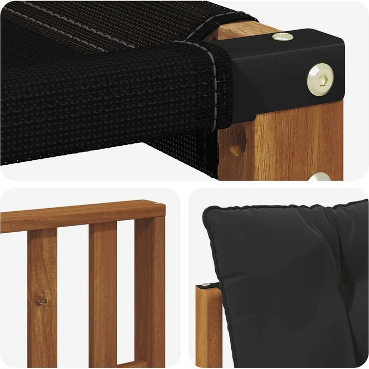 vidaXL Outdoor-Sofagarnitur 5 stk. 5-Sitzer Natur und Schwarz 3369455 – Bild 7
