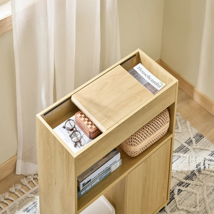 SoBuy FBT152-N Couchtisch, Spanplatte, Melamin, Helle Eiche, 70 x 55 x 25 cm – Bild 5