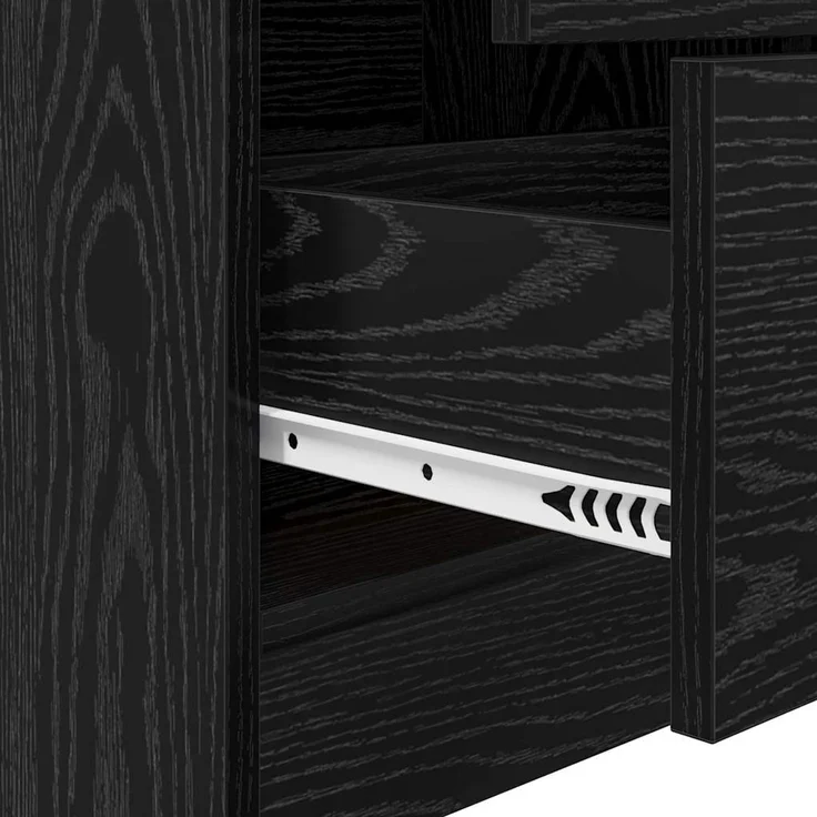 vidaXL Highboard Schwarz Eichen-Optik 45,5 x 34 x 127 cm 869363 – Bild 9
