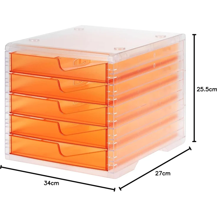 Styro Schubladenbox styrowingsbox 5 Schübe light transparent/apricot – Bild 2
