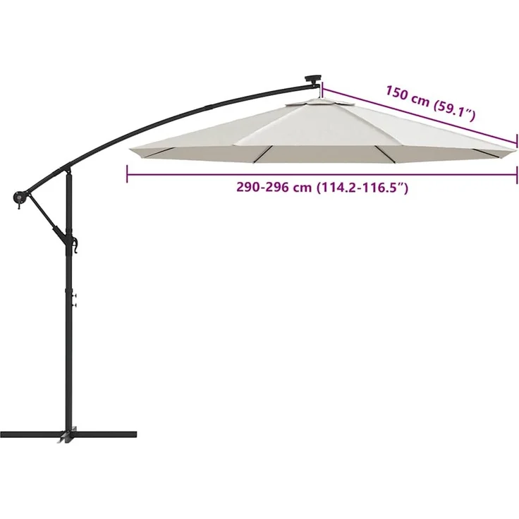 vidaXL Ersatzbezug für Ampelschirm Sandweiß 300 cm 313804 – Bild 7