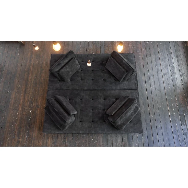 KAWOLA Sofa WIOLO Ecksofa velvet anthrazit 80 x 240 x 350 cm – Bild 5