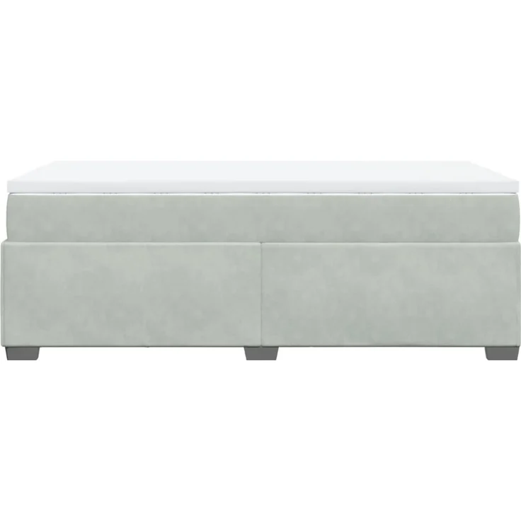 vidaXL Boxspringbett mit Matratze Hellgrau 80x200 cm Samt 3285245 – Bild 8