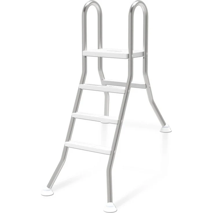 FIVMEN Poolleiter Edelstahl 304 Schwimmbadleiter mit Rutschfest Kunststofftrit, Doppelseitige Pool-Leiter, Pool Einstiegssystem Leiter max. 150 kg – Bild 1