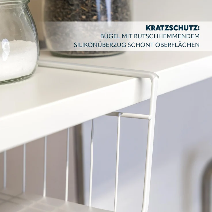 Schrankkörbe 2er Set inklusive Einlegeböden und Kratzschutz, weiß – Bild 6