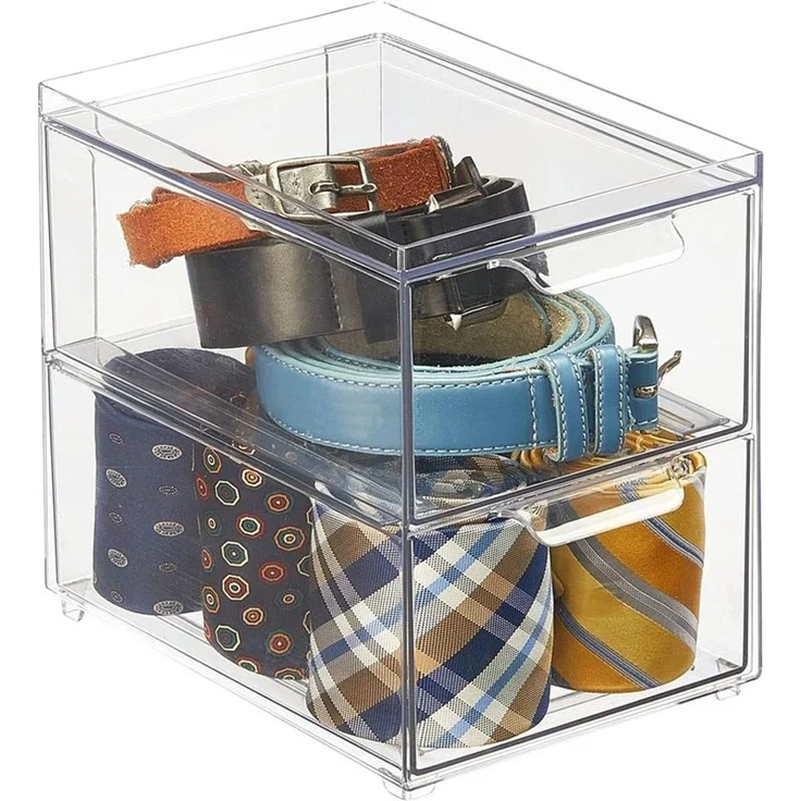mDesign Aufbewahrungsbox Organizer Schublade Stapelbox Kunststoff Transparent – Bild 8