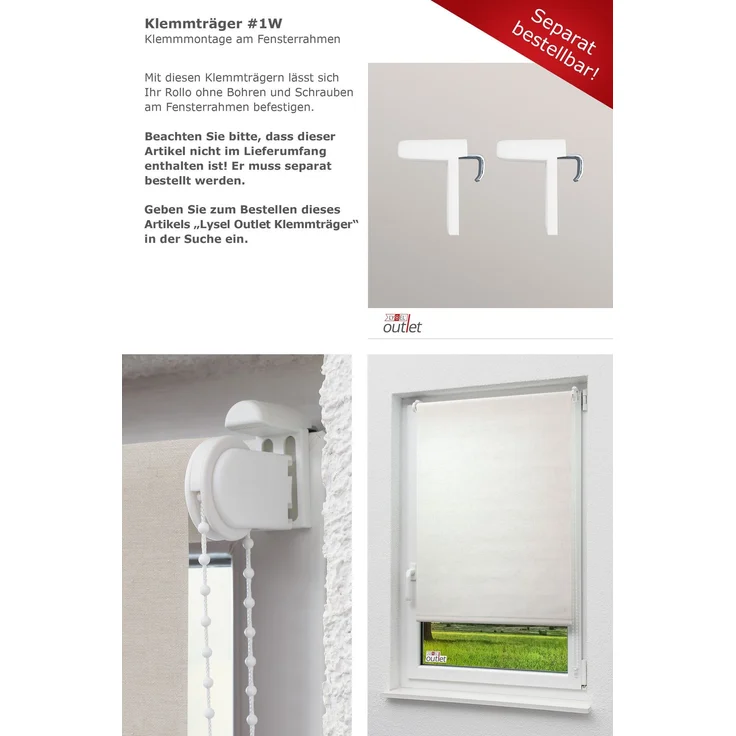 Lysel Outlet - Basisrollo Struktur Tageslicht Graubeige, (B x H) 102x175 cm in beige/graubeige – Bild 8