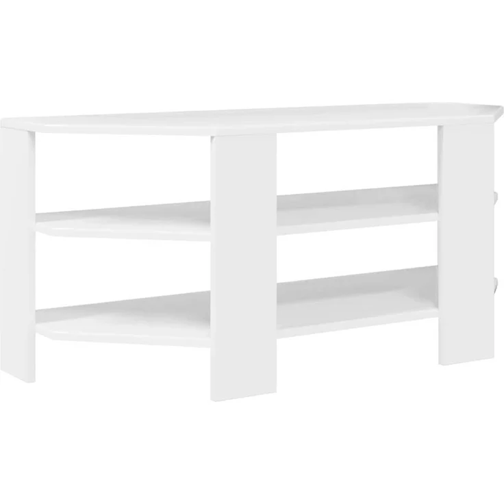 Eck TV Schrank,Fernsehschrank Hochglanz Weiß 102x40,5x45cm Holzwerkstoff – Bild 7