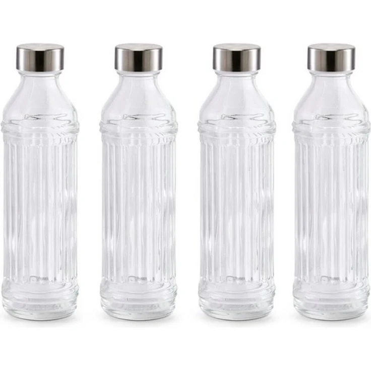 Basera® Trinkflasche 4er-Set Glasflasche mit Edelstahlverschluss, 500 ml – Bild 3