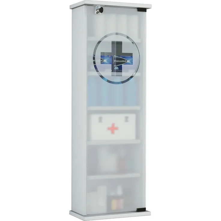 VCM Medizinschrank Gusal 916992 Weiß H. 92 x B. 31 x T. 18 cm