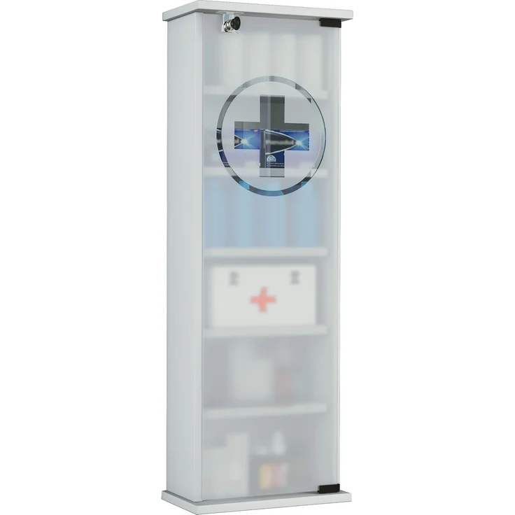 VCM Medizinschrank Gusal 916992 Weiß H. 92 x B. 31 x T. 18 cm – Bild 1