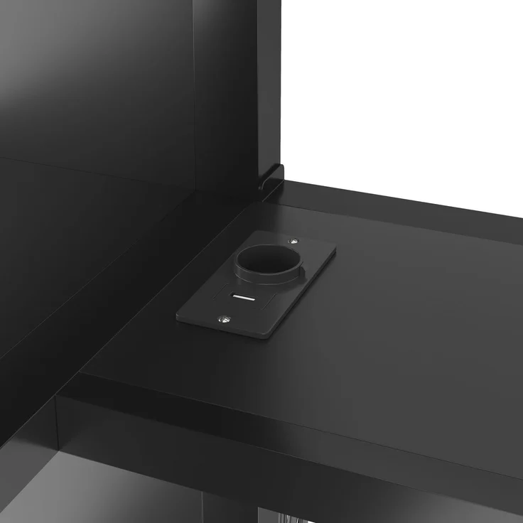 140x200 cm großes Gaming-Hochbett aus Metall mit LED-Beleuchtung, USB, Schreibtisch, offenem Kleiderschrank, Treppe und Staufächern, Schwarz – Bild 10