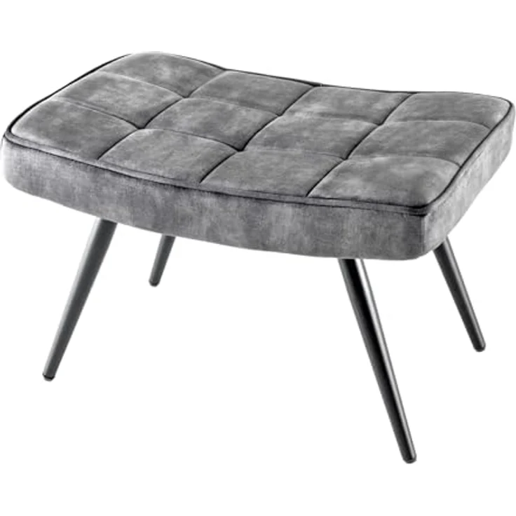 riess-ambiente Fußhocker SCANDINAVIA grau / schwarz (Einzelartikel, 1 St), Wohnzimmer · Samt · Metall · Scandinavian Design – Bild 2