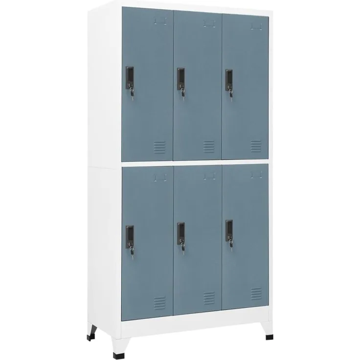 vidaXL Schließfachschrank Hellgrau und Dunkelgrau 90 x 45 x 180 cm Stahl