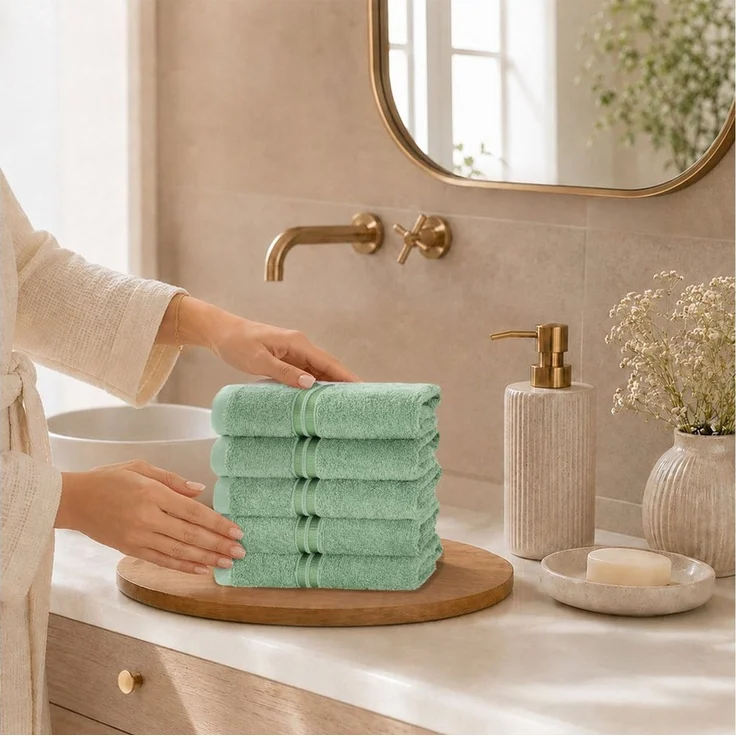 Hammetex Guest Towels Set of 5 30x50 cm – 100% Cotton Terry – Oeko-TEX Certified – Soft, Absorbent – with Hanging Loop – Bild 2
