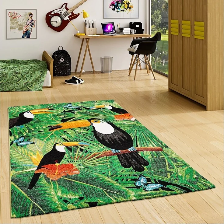 Pergamon Kinderteppich Designer Teppich Faro Tropical Tukan, Rechteckig, Höhe: 11 mm – Bild 1