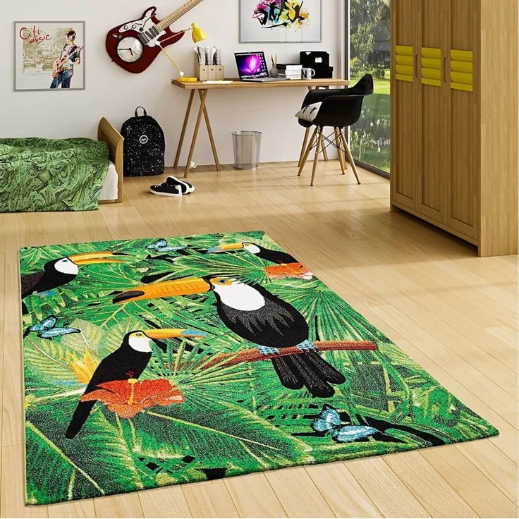 Pergamon Kinderteppich Designer Teppich Faro Tropical Tukan, Rechteckig, Höhe: 11 mm