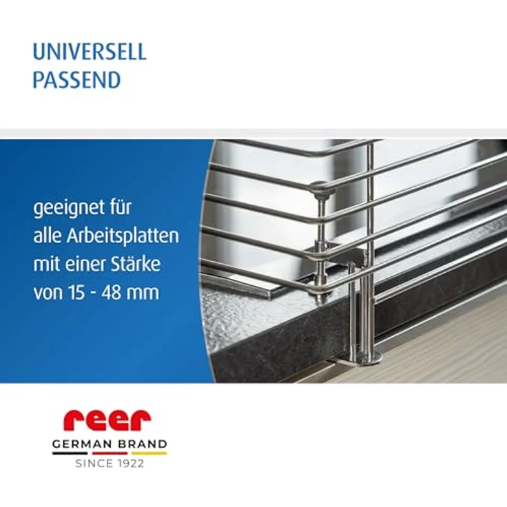 Reer Herdschutzgitter CLASSIC zum Klemmen aus Edelstahl, extra sicher, für 99% aller Küchen geeignet, silber – Bild 7