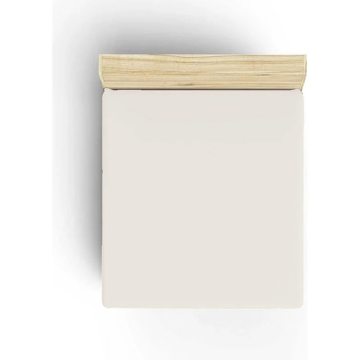 L'essentiel Maison 'Cream' Ranforce King Spannbettlaken (FR) (IT) (ES) (DE), Creme, 200+30 x 160 cm – Bild 1