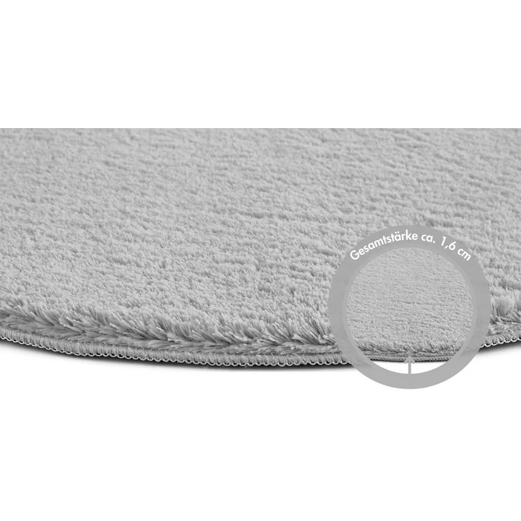 Andiamo Badematte Arezzo, Höhe 16 mm, rutschhemmend beschichtet, fußbodenheizungsgeeignet, schnell trocknend, Polyester, rund, Uni Farben, weich & kuschelig, auch in rund und als 2er Set erhältlich – Bild 2