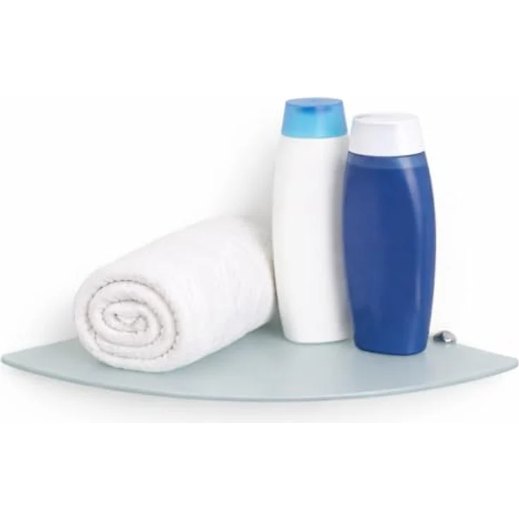 HOOZ Wandregal Eckregal aus Sicherheitsglas mit Halterung - Weiß 45 x 45 x 0,6 cm, 1-tlg, mit geschliffenen Kanten – Bild 2