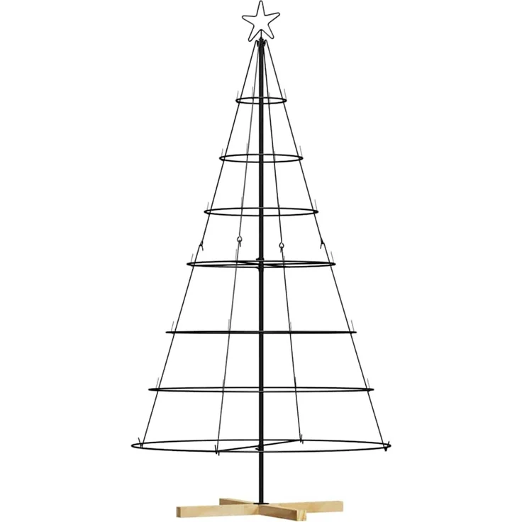 vidaXL Metall-Weihnachtsbaum mit Ständer KUOPIO 180 cm Stahl Schwarz 42019161 – Bild 2