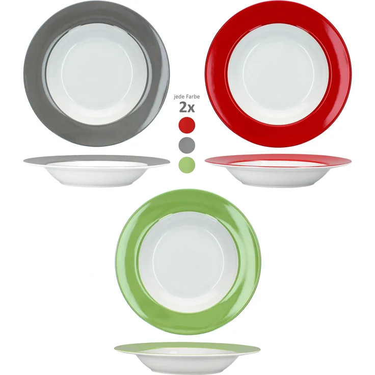 12tlg Tafelservice Variant Trio Porzellan 6 Personen Speiseteller Suppenteller – Bild 5