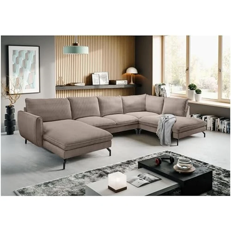 Ecksofa (B/H/T: 361x87x202 cm) in Braun-beige – Bild 2