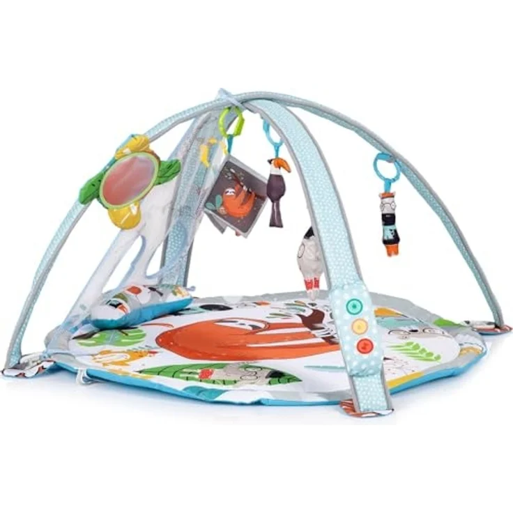 Chipolino Spielbogen Jungle Musik, Licht, Bälle, Krabbeldecke, hängende Figuren hellblau – Bild 2
