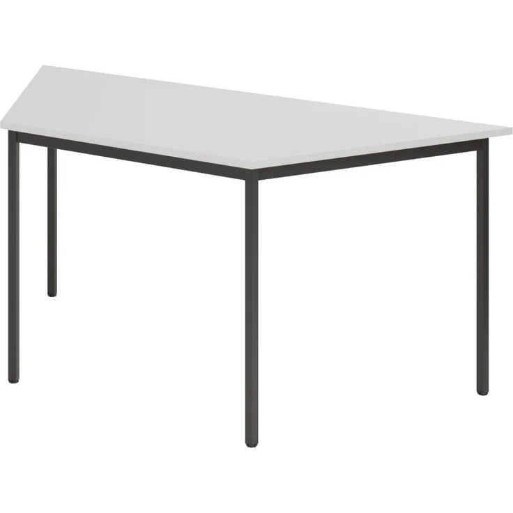 bümö Trapez-Tisch, Multifunktionstisch 160 x 69 cm in Grau/Schwarz - Besprechungstisch, Konferenztisch, Meetingtisch, Mehrzwecktisch, Pausentisch für Besprechungsraum, Meetingraum, VT16-5-D – Bild 1