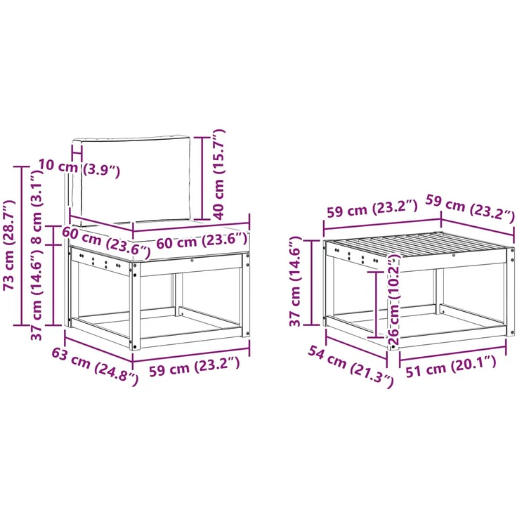 vidaXL Outdoor-Sofagarnitur 5 pcs Natur und Beige Massivholz Akazie 3365966 – Bild 10