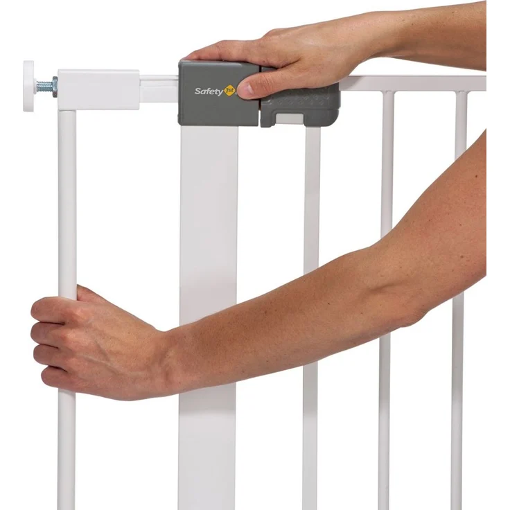 Safety 1st Quick Close Plus Treppenschutzgitter, extra sicheres Metall, Türschutzgitter zum Klemmen, weiß, bis 136 cm verlängerbar – Bild 5