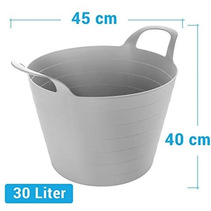 2 Friends Wäschekorb Plastik Flexi 3er Set - 30 Liter Vielseitige Wäschewanne mit Griffen – Bild 4