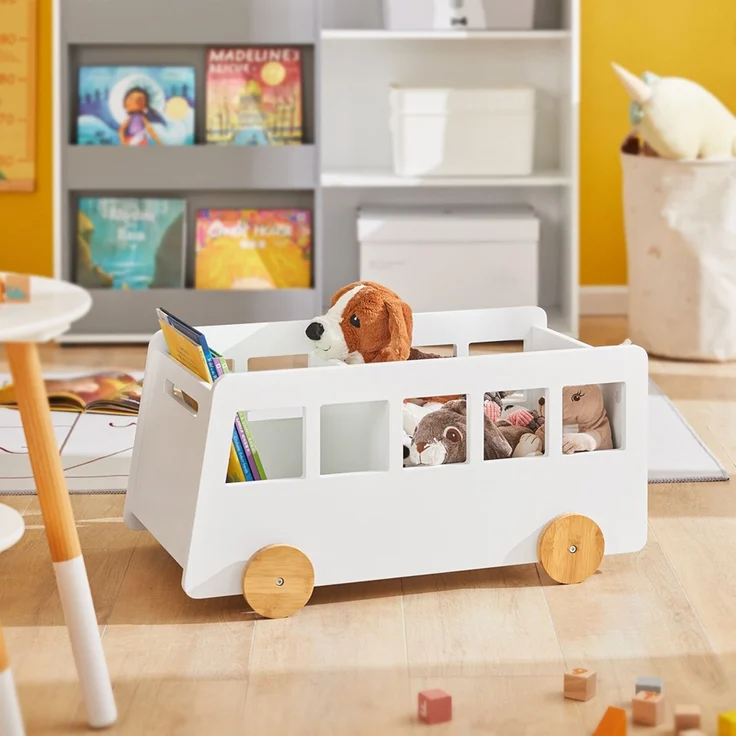 SoBuy KMB41-W Spielzeugkiste, MDF, Lackiert, Weiß, 68 x 24 x 33 cm – Bild 2