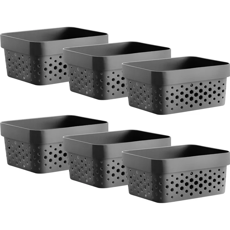 Hermia Concept 'Penta 1,4 lt - Anthracite' Korb-Set (6-teilig), Anthrazit, 15 x 10 x 8 cm, 1,4 l – Bild 3