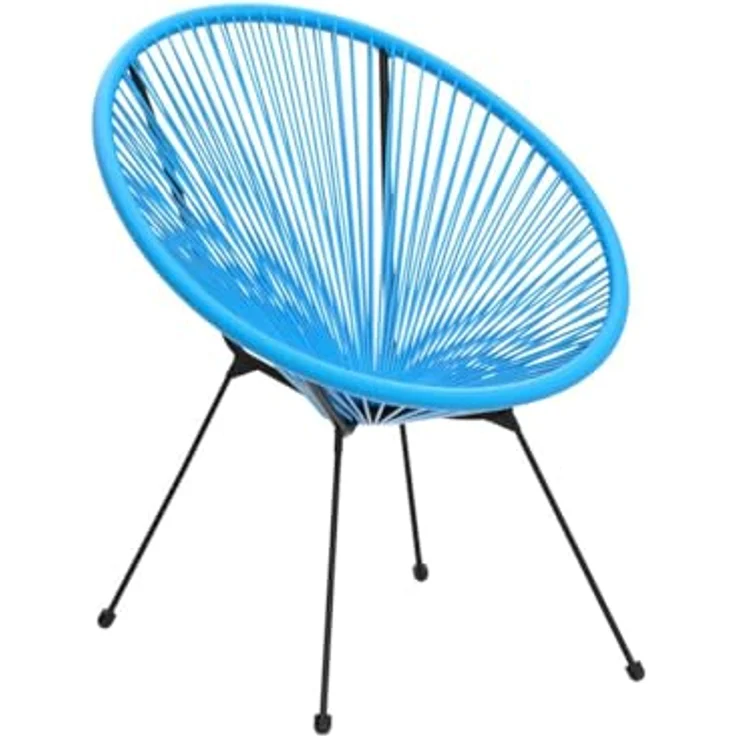 tectake 800988 2er Set Acapulco Garten Stuhl, Relaxsessel im Retro Design, Indoor und Outdoor, Lounge Sessel für Garten Balkon und Terrasse (Blau | Nr. 404409) – Bild 6