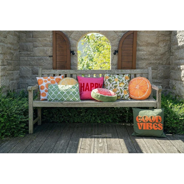 Magma Heimtex Dekokissen FRUITY, Ø 36 cm, Grün, Polyester, Fellimitat, waschbar – Bild 2