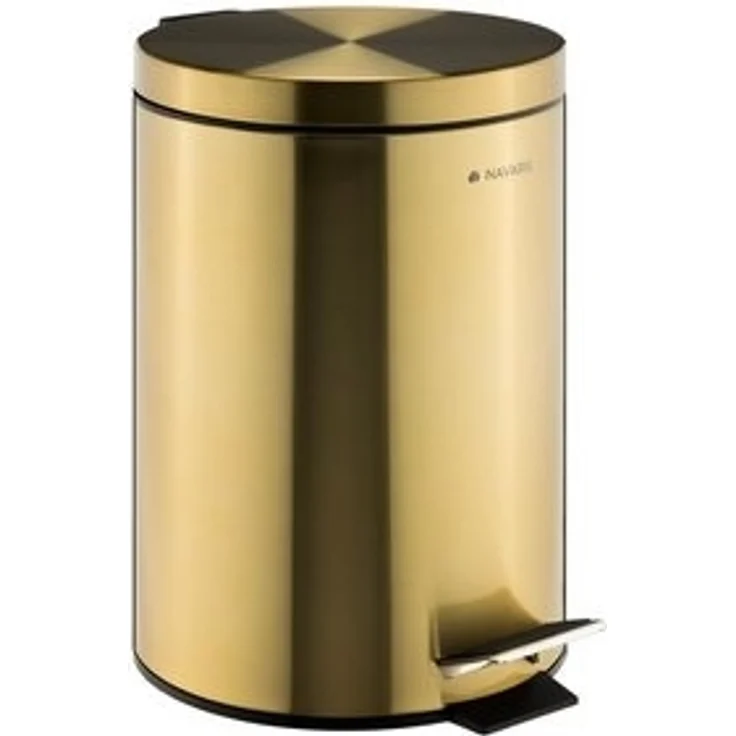 Navaris Mülleimer 12l Mülleimer für Bad Badezimmer Mülleimer Kosmetikeimer Badmülleimer, Abfalleimer Badeimer aus Edelstahl Bathroom Bin Goldfarben – Bild 6