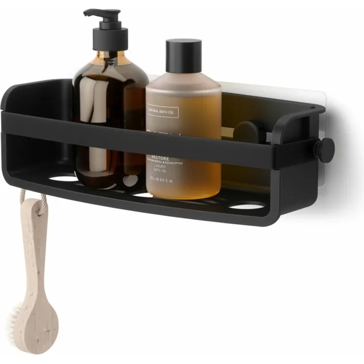 Umbra Duschablage Flex zum Kleben, Duschregal, Kunststoff, Schwarz, 33 x 12 x 9 cm, 1021300-040