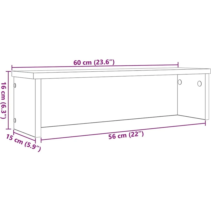 vidaXL Küchenregal Stapelbar Schwarz 60x15x16 cm Holzwerkstoff 860501 – Bild 7