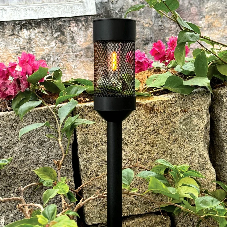 Forever Light Solar LED Lamp Steel Post SUNARI FLS-15, Schwarz – Bild 2