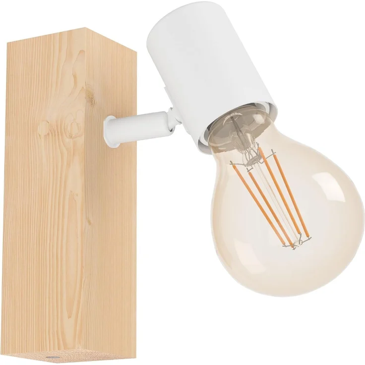 Eglo 33168 LED TOWNSHEND 3 braun, weiß E27 1X10W L:16,5cm B:5cm dimmbar – Bild 1