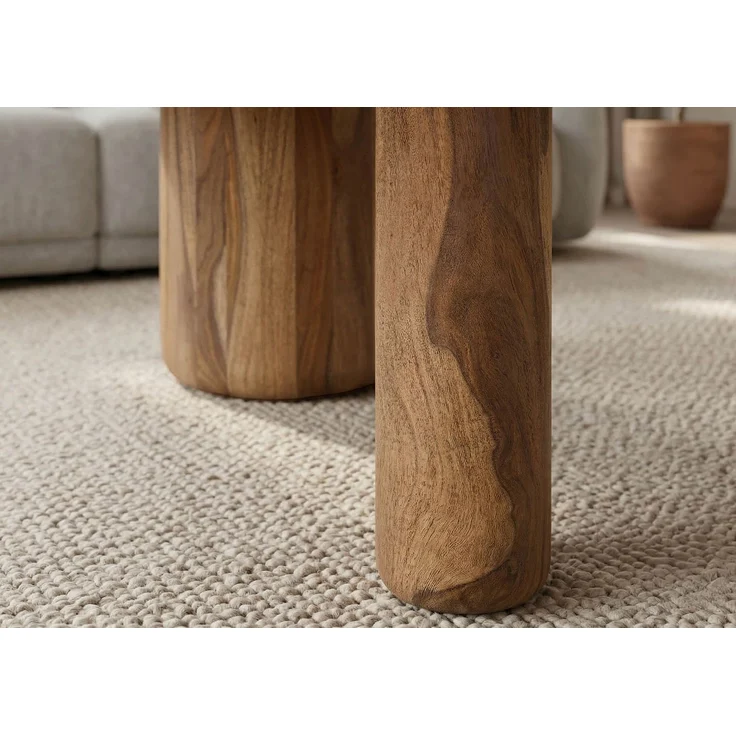 Couchtisch Sheesham 120x70x35 natur sandgestrahlt lackiert / Marmor weiß ORGANIC COLLECTION #30 – Bild 7