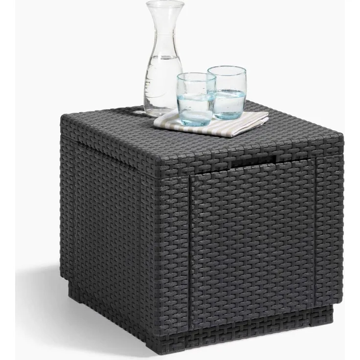 Keter Hocker mit Stauraum Cube Graphitgrau 213816 422801