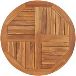 vidaXL Tischplatte Massivholz Teak Rund 2,5 cm 80 cm 48986