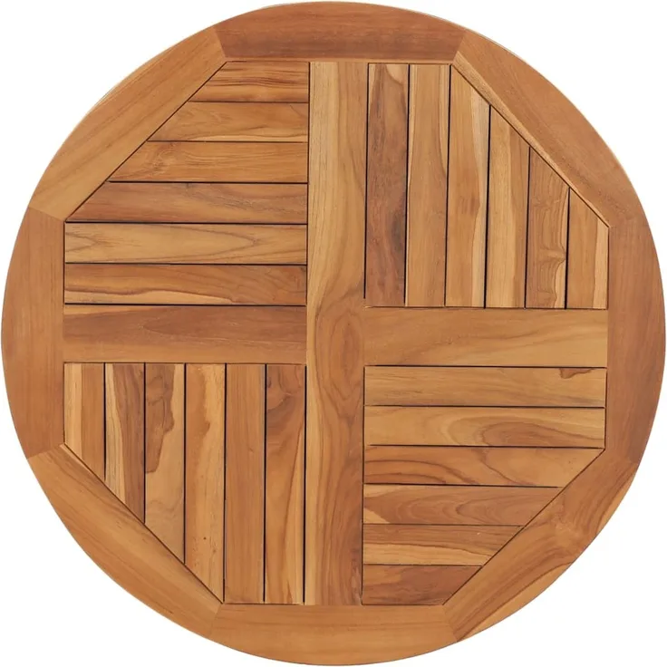 vidaXL Tischplatte Massivholz Teak Rund 2,5 cm 80 cm 48986