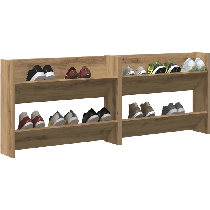 2er-Set Schuhschränke, Schuhkipper modern Artisan-Eiche 85 x 18 x 90 cm Holzwerkstoff – Bild 3