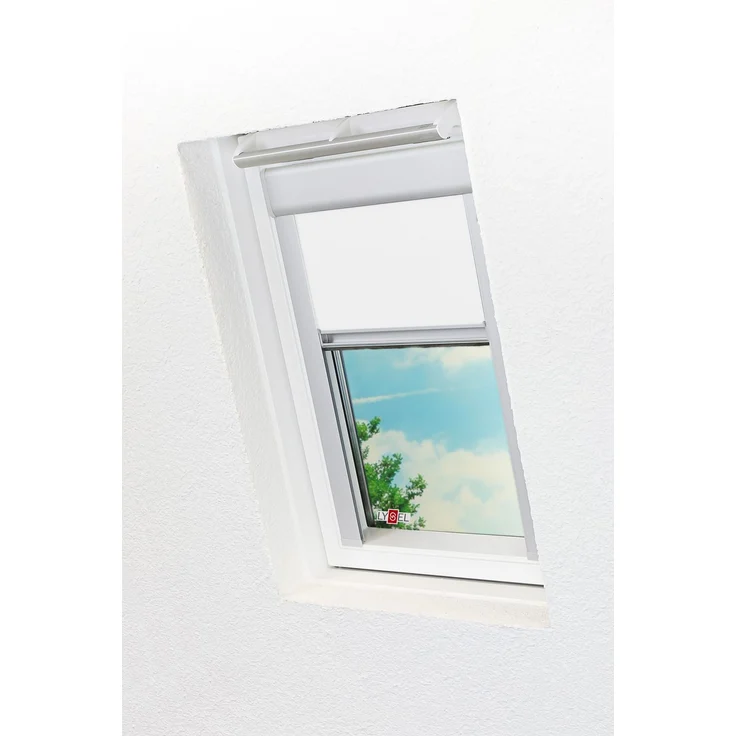 Lysel - Qualitätsdachfensterrollo abdunkelnd reinweiß Rollo geeignet für Velux Dachfenster 304, 334, M04, M34, MK34, 1, (B x H) 61.30cm x 74cm in weiß/reinweiß – Bild 4