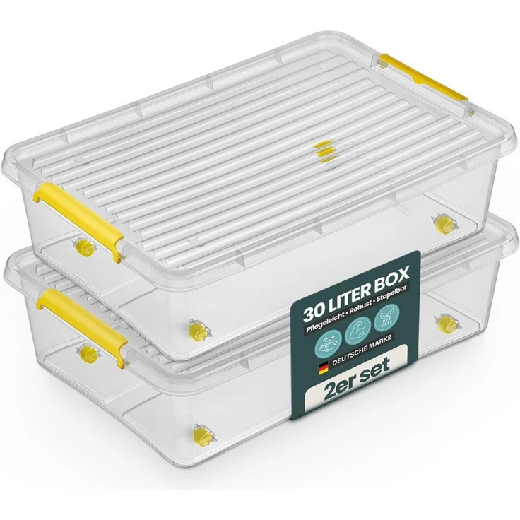 Kreher Aufbewahrungsbox Simple Store, in Transparent, rollbar, BPA-frei Set/Größe wählbar) (2 St) – Bild 1